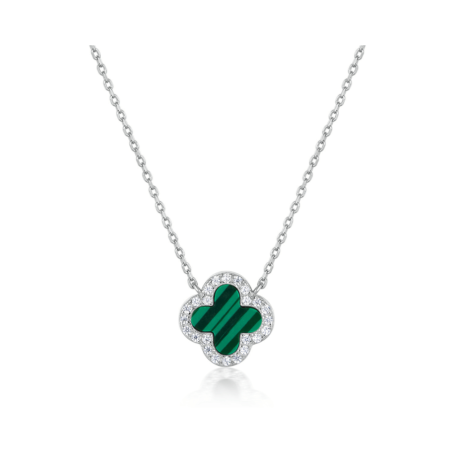 Mystic Clover Necklace | Dây Chuyền Sterling Silver 925 Phủ Bạch Kim