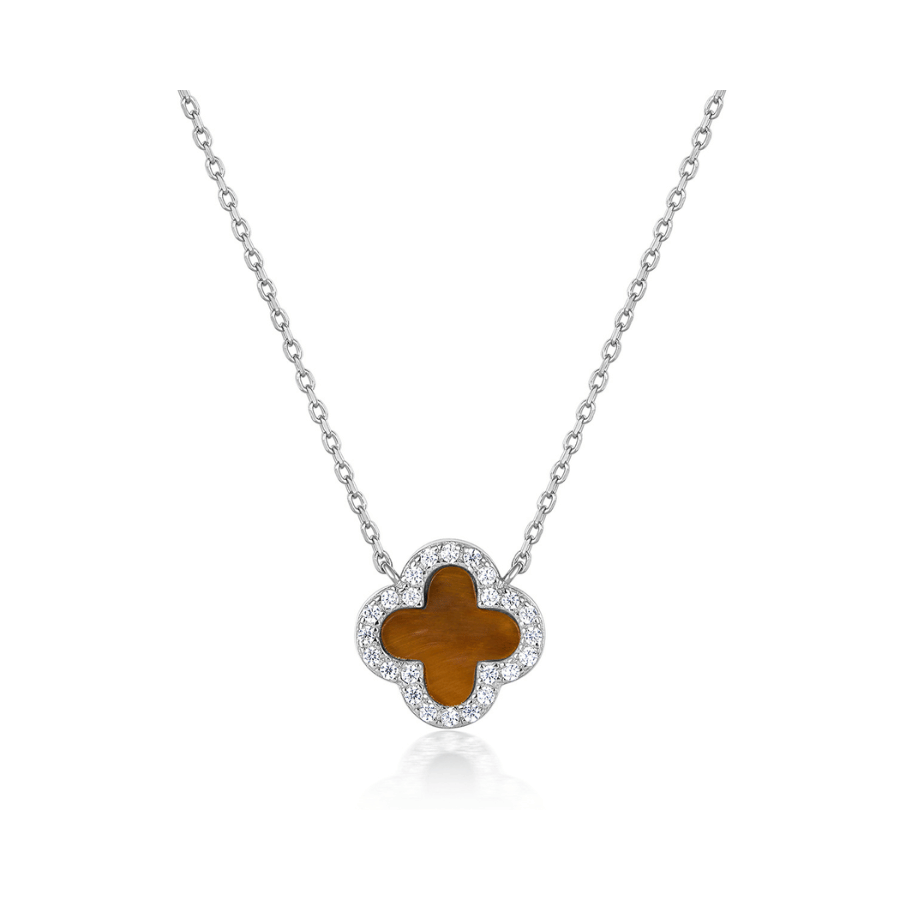 Mystic Clover Necklace | Dây Chuyền Sterling Silver 925 Phủ Bạch Kim