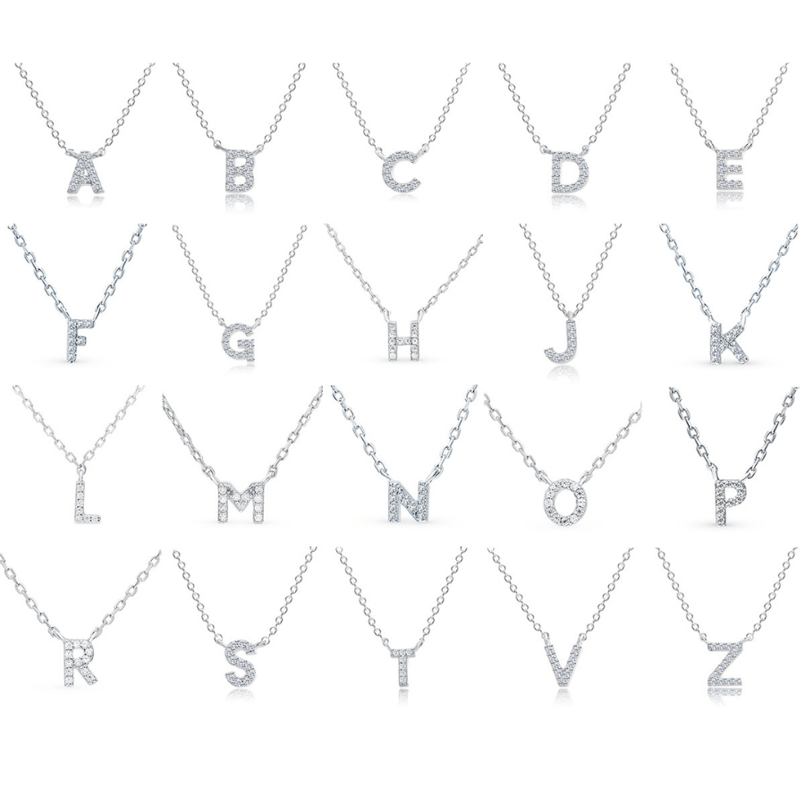 Initial Necklace | Dây Chuyền Sterling Silver 925 Phủ Bạch Kim