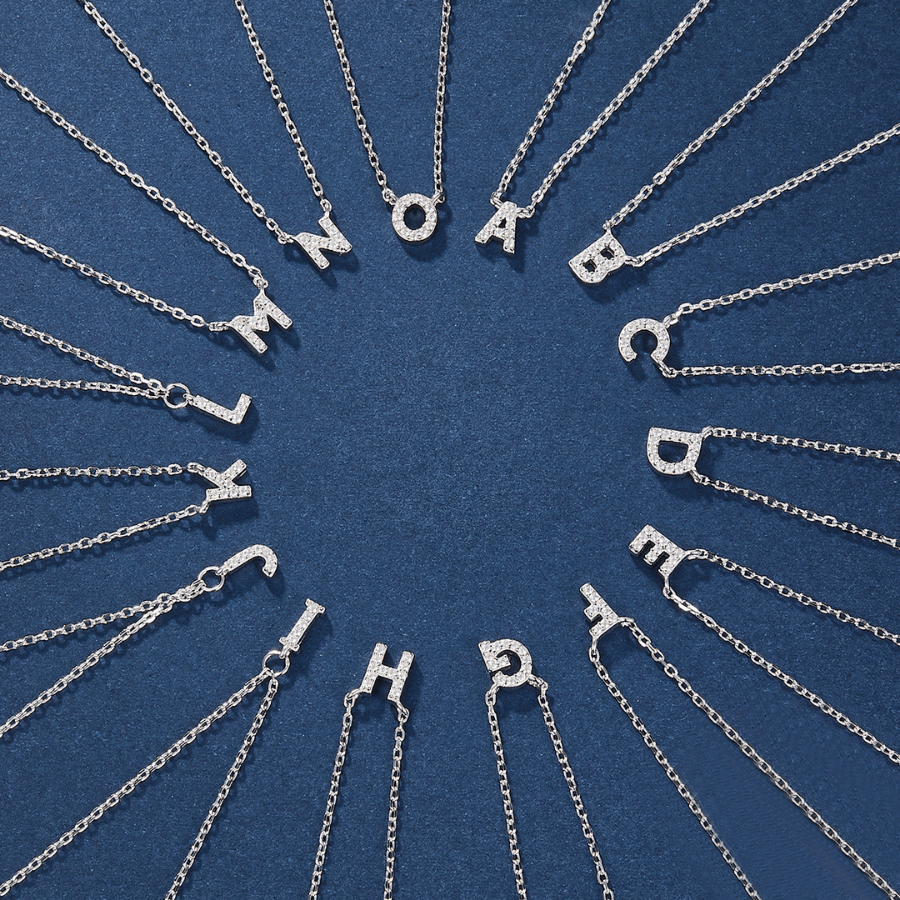 Initial Necklace | Dây Chuyền Sterling Silver 925 Phủ Bạch Kim