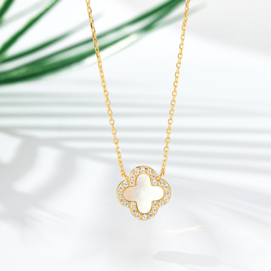 Mystic Clover Necklace | Dây Chuyền Sterling Silver 925 Phủ Bạch Kim