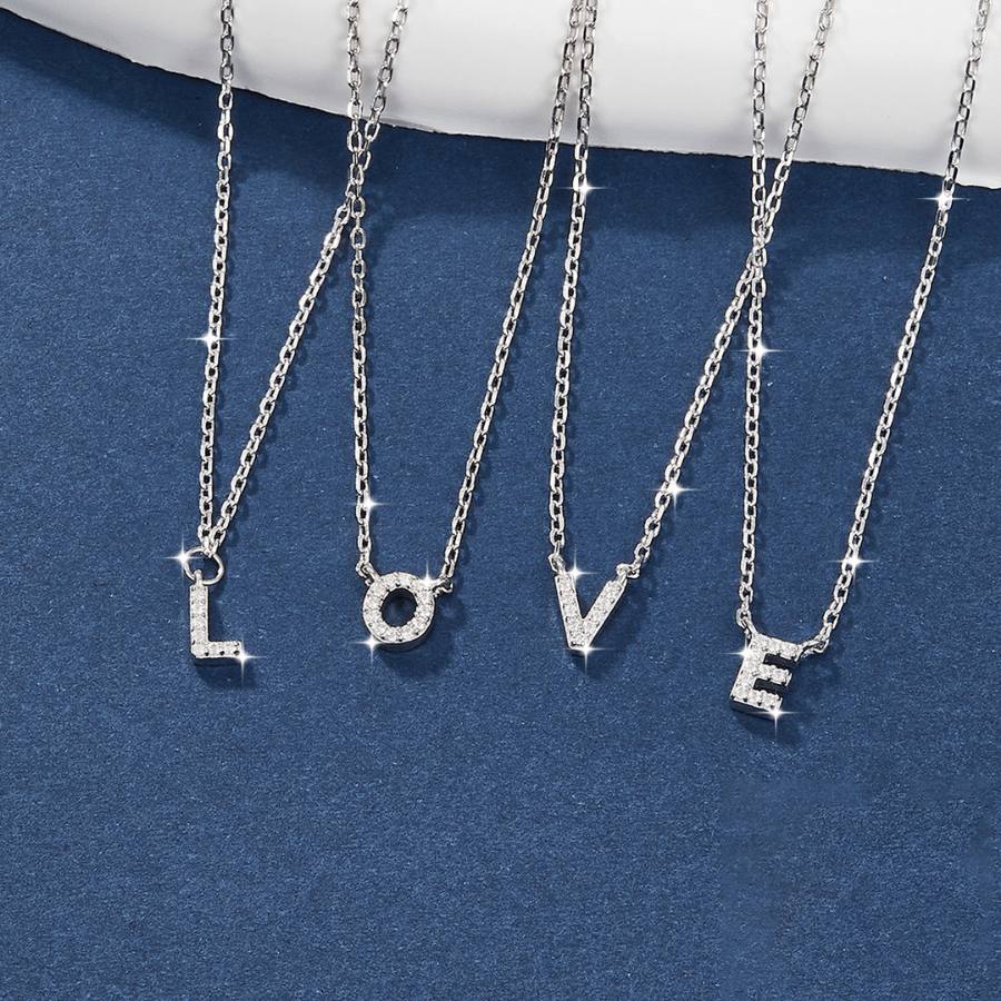 Initial Necklace | Dây Chuyền Sterling Silver 925 Phủ Bạch Kim