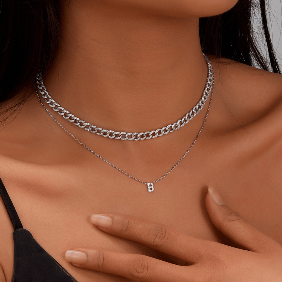 Initial Necklace | Dây Chuyền Sterling Silver 925 Phủ Bạch Kim
