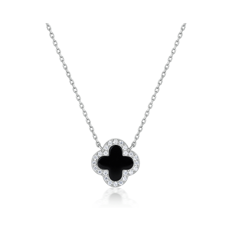 Mystic Clover Necklace | Dây Chuyền Sterling Silver 925 Phủ Bạch Kim