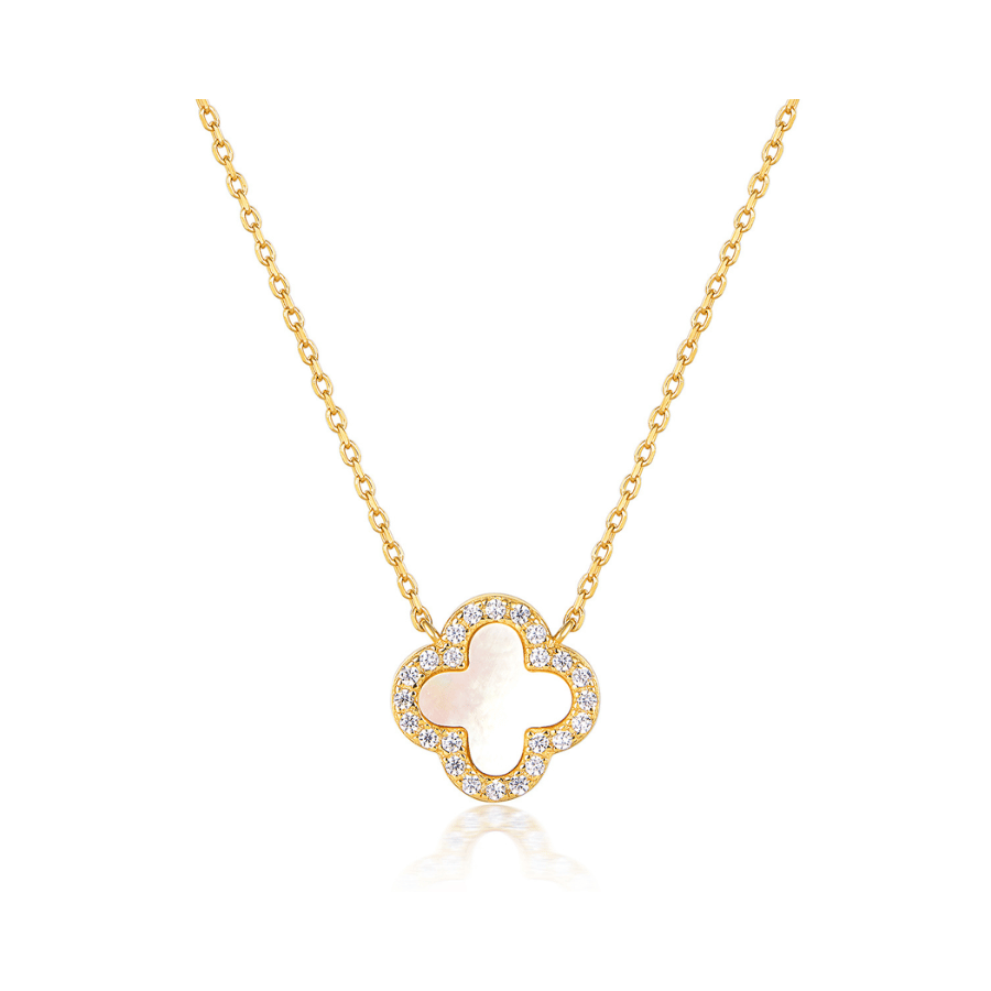 Mystic Clover Necklace | Dây Chuyền Sterling Silver 925 Phủ Bạch Kim