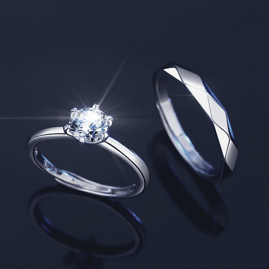 Classic Men's Solitaire Ring | Nhẫn Nam Sterling Silver 925 Phủ Bạch Kim