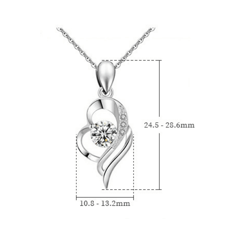 Heart Twist Necklace | Dây Chuyền Moissanite 2 Carat Round Cut | Sterling Silver 925 | Kèm Giấy Kiểm Định GRA