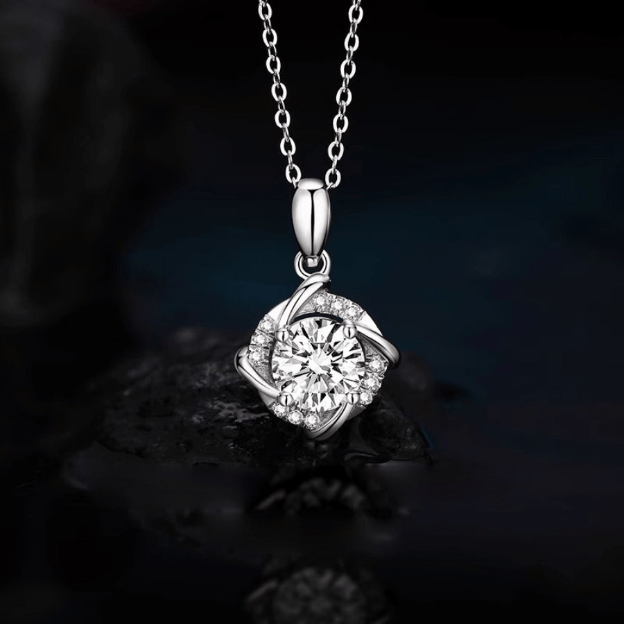 Storm Necklace | Dây Chuyền Moissanite 2 Carat Round Cut | Sterling Silver 925 | Kèm Giấy Kiểm Định GRA