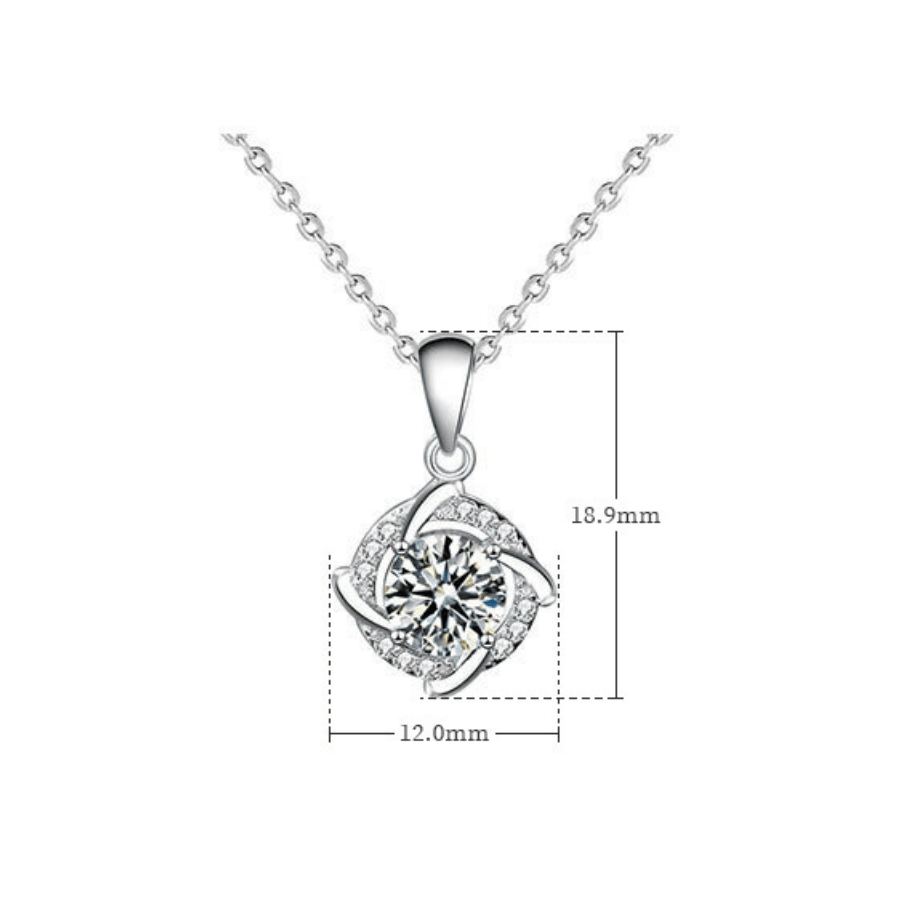 Storm Necklace | Dây Chuyền Moissanite 2 Carat Round Cut | Sterling Silver 925 | Kèm Giấy Kiểm Định GRA