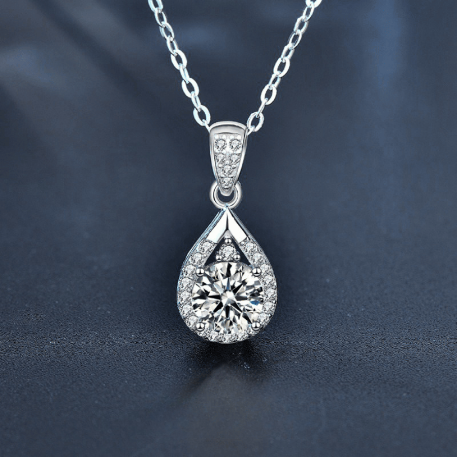 Crystal Necklace | Dây Chuyền Moissanite 2 Carat Round Cut | Sterling Silver 925 | Kèm Giấy Kiểm Định GRA