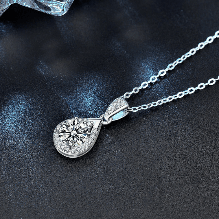 Crystal Necklace | Dây Chuyền Moissanite 2 Carat Round Cut | Sterling Silver 925 | Kèm Giấy Kiểm Định GRA