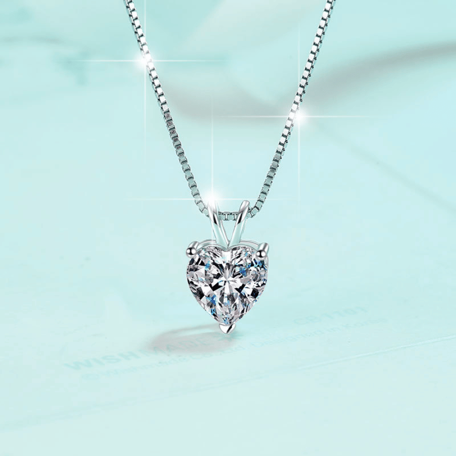 Pure Heart Solitaire Necklace | Dây Chuyền Moissanite 2 Carat Heart Cut | Sterling Silver 925 | Kèm Giấy Kiểm Định GRA