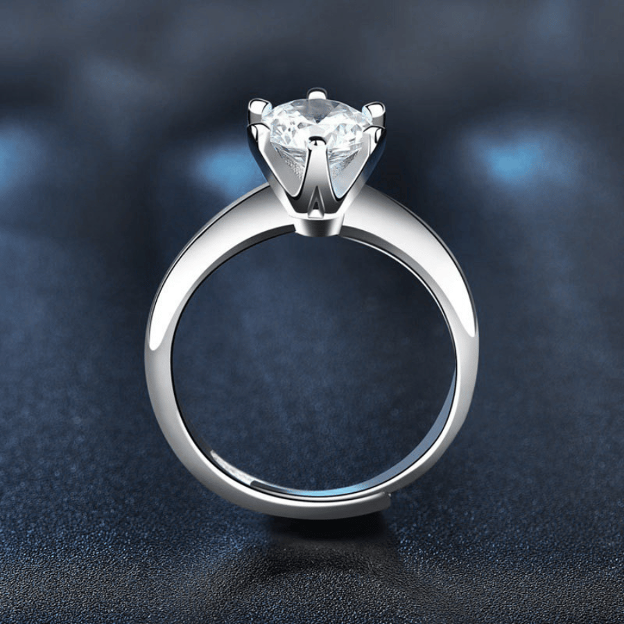 Classic Solitaire Ring | Nhẫn Moissanite 2 Carat Round Cut | Sterling Silver 925 | Kèm Giấy Kiểm Định GRA