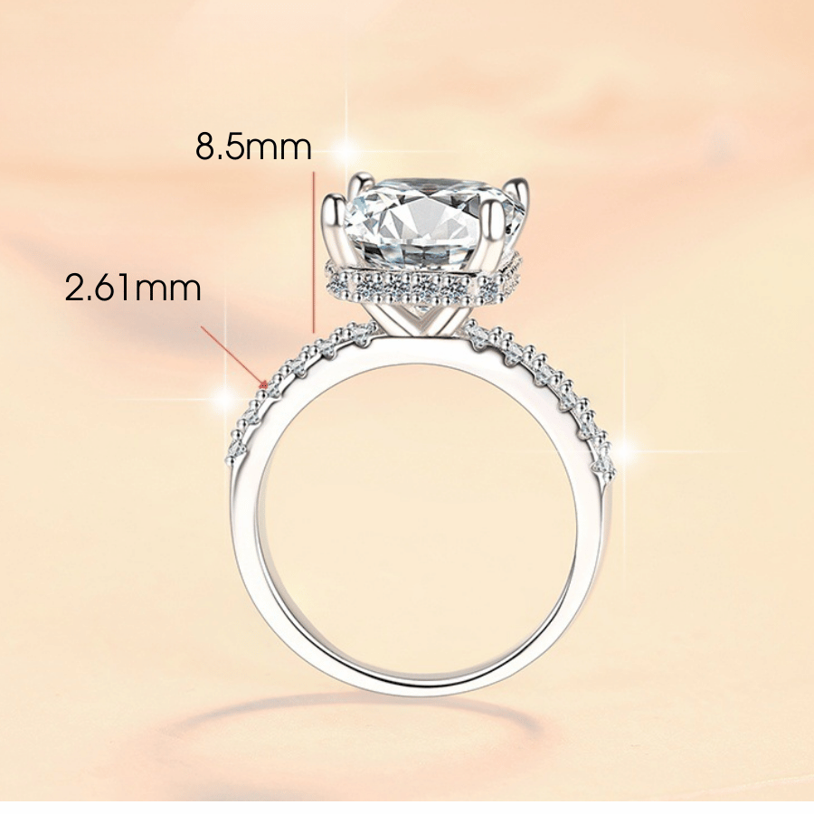 Eternal Princess Solitaire Ring | Nhẫn Moissanite 2 Carat Radiant Cut | Sterling Silver 925 | Kèm Giấy Kiểm Định GRA