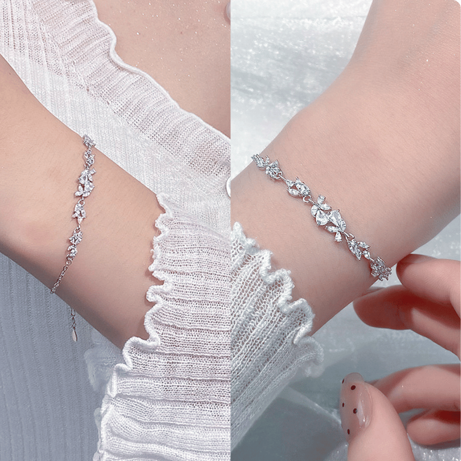 Wisteria Floral Bracelet | Vòng Tay Sterling Silver 925 Phủ Bạch Kim
