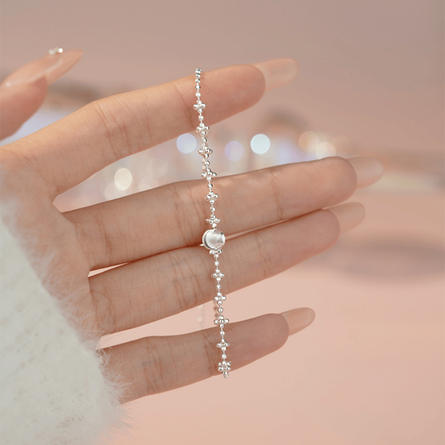 Classic Silver Bead Bracelet | Vòng Tay Sterling Silver 925 Phủ Bạch Kim