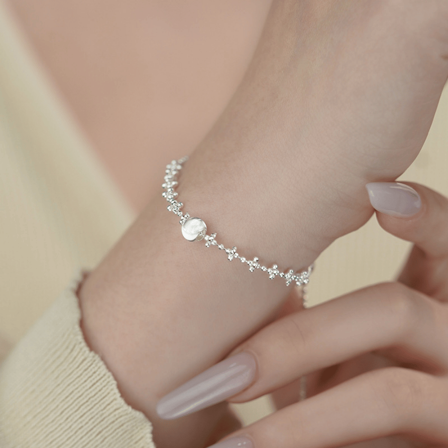 Classic Silver Bead Bracelet | Vòng Tay Sterling Silver 925 Phủ Bạch Kim