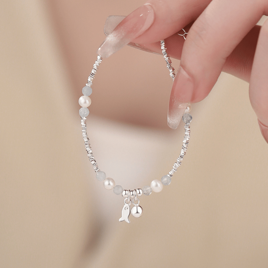Lucky Fish Charm Bracelet | Vòng Tay Sterling Silver 925 Phủ Bạch Kim