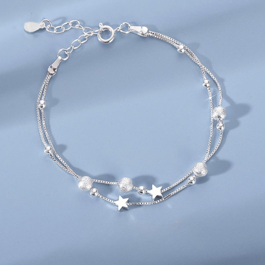 Twin Star Orbit Bracelet | Vòng Tay Sterling Silver 925 Phủ Bạch Kim