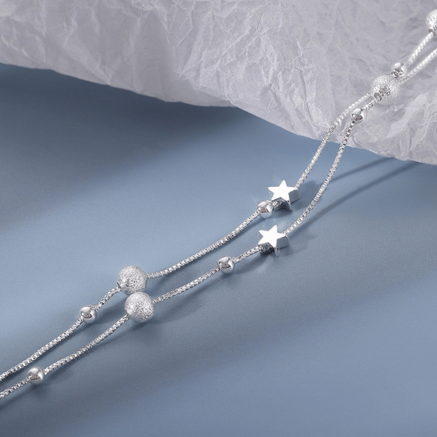 Twin Star Orbit Bracelet | Vòng Tay Sterling Silver 925 Phủ Bạch Kim