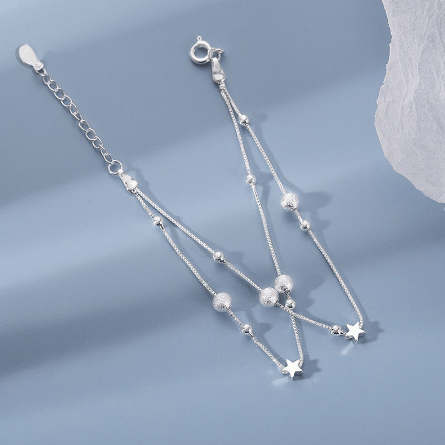 Twin Star Orbit Bracelet | Vòng Tay Sterling Silver 925 Phủ Bạch Kim