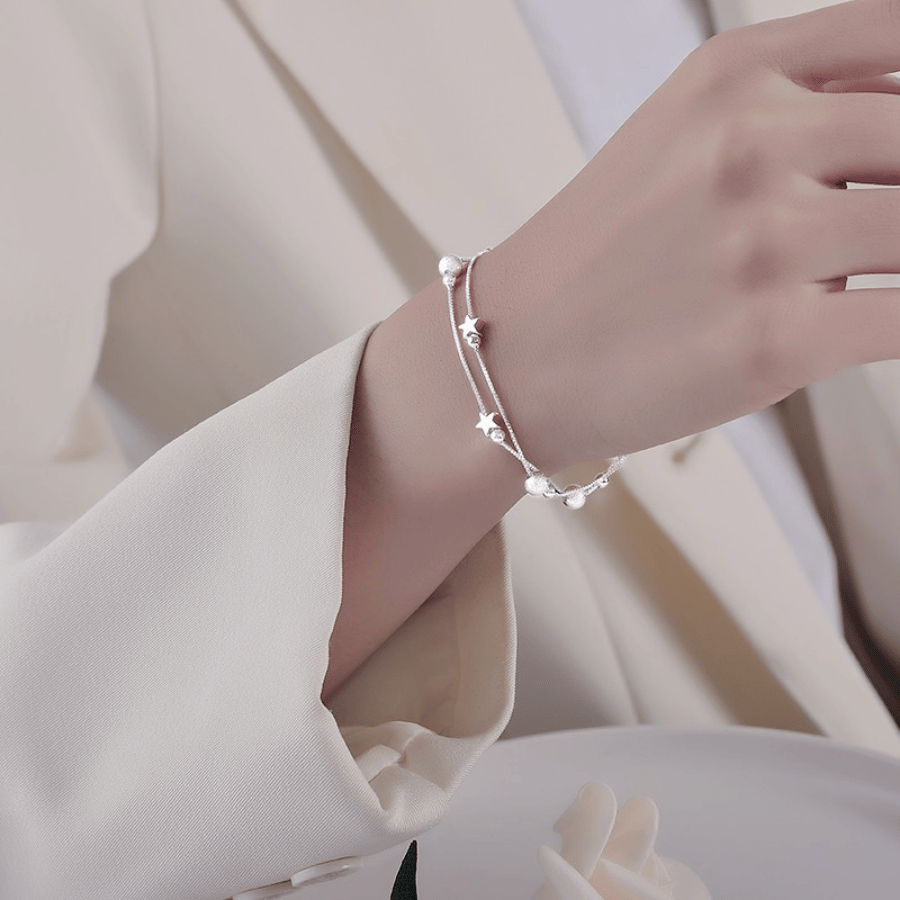 Twin Star Orbit Bracelet | Vòng Tay Sterling Silver 925 Phủ Bạch Kim