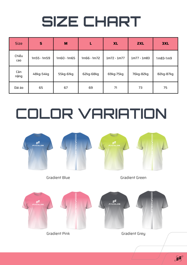 Áo thun cộc tay Facolos Gradient Collection