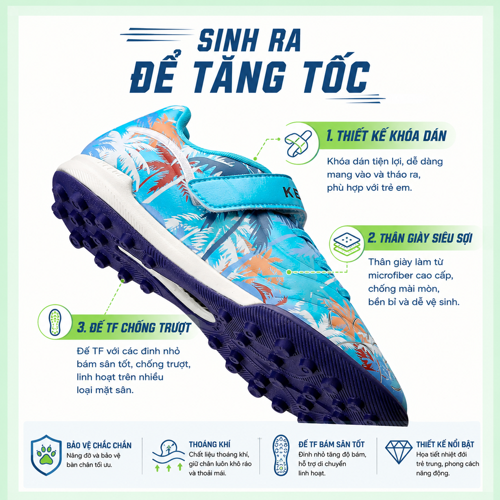 GIÀY BÓNG ĐÁ TRẺ EM KELME - MÃ 8511ZX3924
