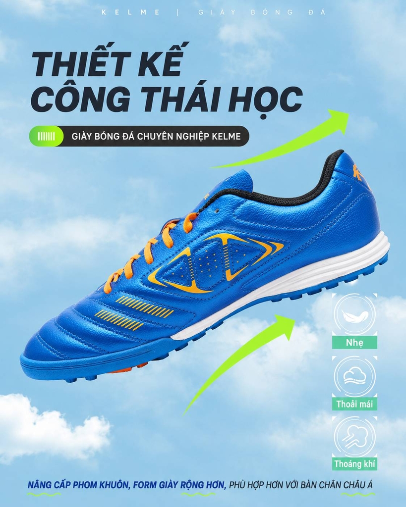 GIÀY ĐÁ BÓNG KELME STELLAR 1.0.1 TF SAPPHIRE BLUE - MÃ 8521ZX1701