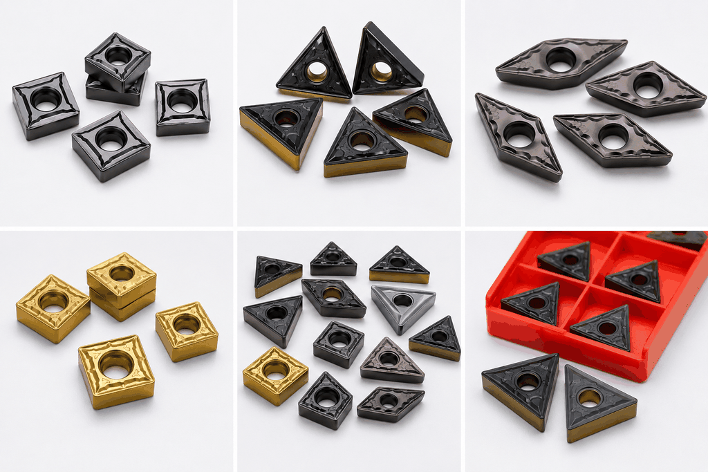 Các loại mảnh chip tiện CNC CCMT, TNMG và DCMT dùng trong gia công cơ khí chính xác