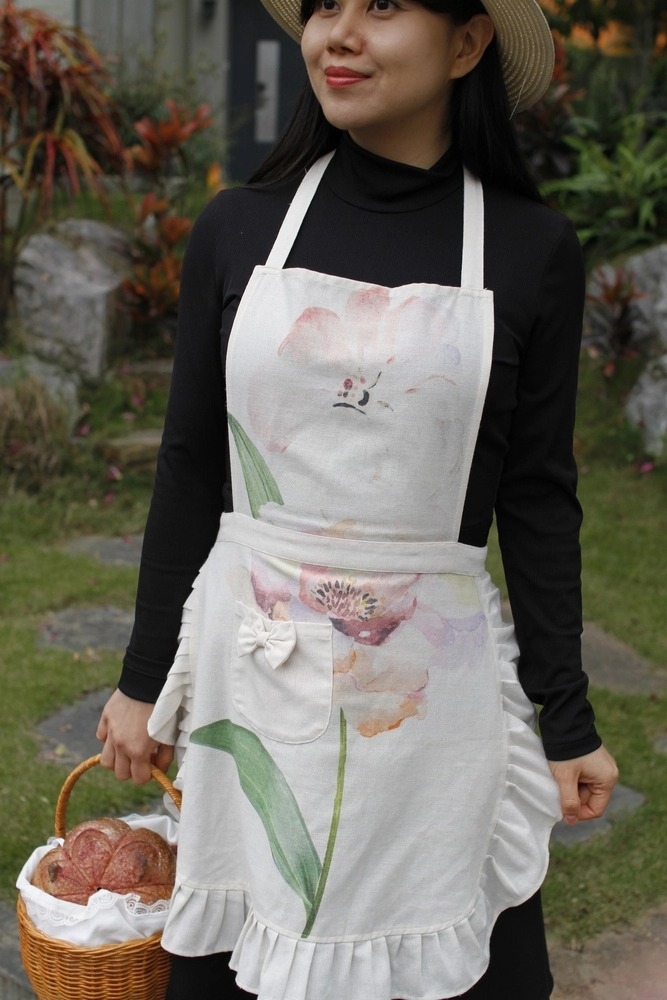 Tạp Dề Hoa –  Tạp Dề Thời Trang Cao Cấp – Dành Cho Mẹ Và Bé - Họa Tiết Chuồn Chuồn/ Hoa Ly/ Vườn Hoa - Set UYỂN