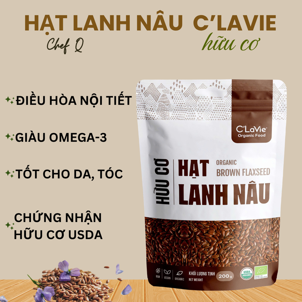 Hạt lanh vàng hữu cơ C'lavie
