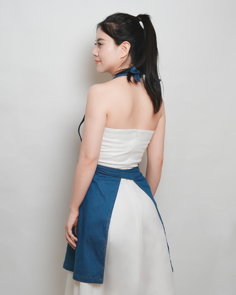 Tạp Dề Denim Cotton Hiện Đại – Tạp Dề Thời Trang Cao Cấp -  Dành Cho Mẹ Và Bé - Set ĐẬM