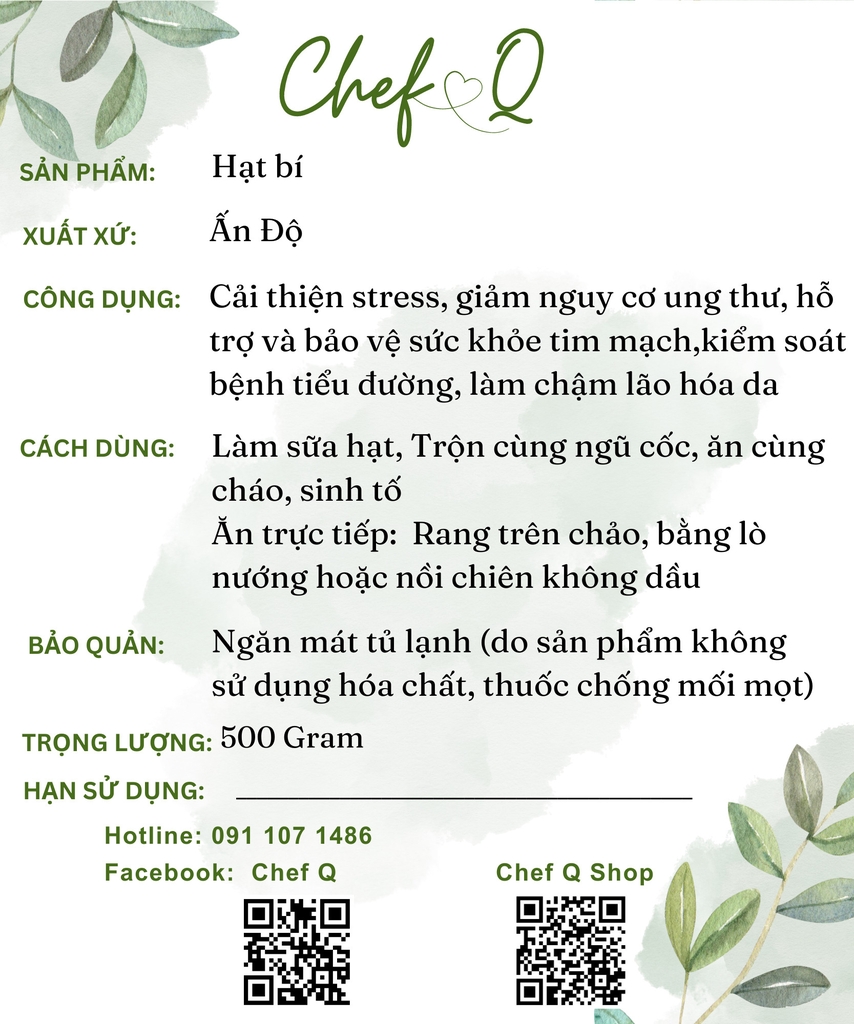 Hạt bí tách vỏ Ấn Độ dùng làm sữa/ăn trực tiếp