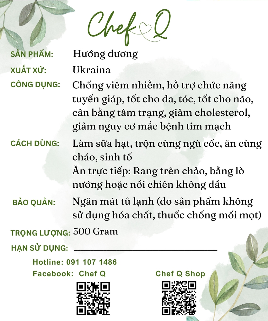 Hạt hướng dương tách vỏ Ukaraina thơm ngon