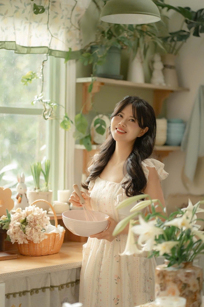 Tạp Dề Ren Hồng Bèo Vai – Tạp Dề Vintage Cao Cấp - Mẹ & Bé, Freesize - Set NHÃ