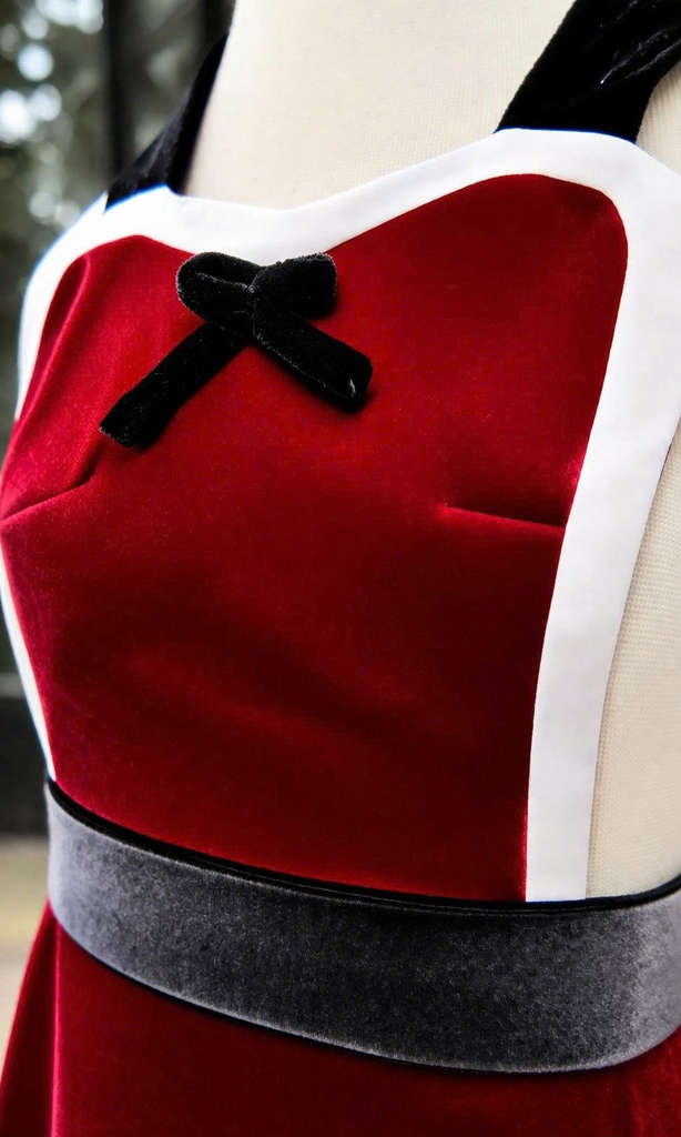 Tạp Dề Trẻ Em Nhung Đỏ - Mẹ và Bé - Quà Tặng và Nấu Ăn