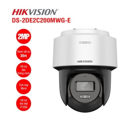 Camera IP Mini PT Smart Hybird Light 2MP HIKVISION DS-2DE2C200MWG-E