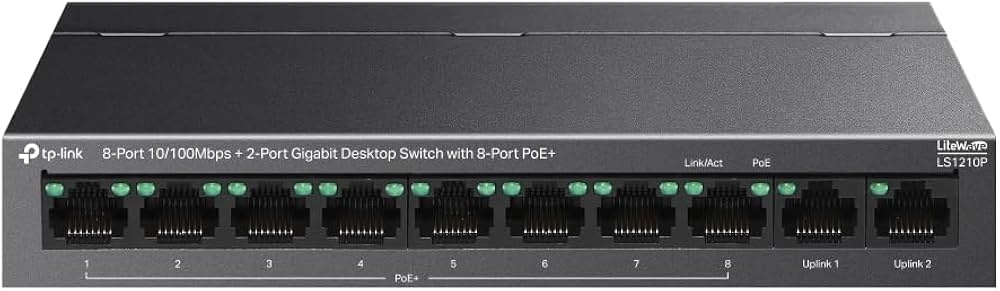Switch 8 Cổng 10/100 Mbps + 2 Cổng Gigabit TPLINK TL-LS1210P
