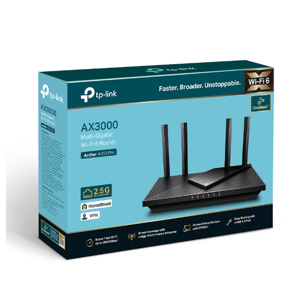 Router WiFi 6 AX3000 TP-LINK Archer AX55 Pro