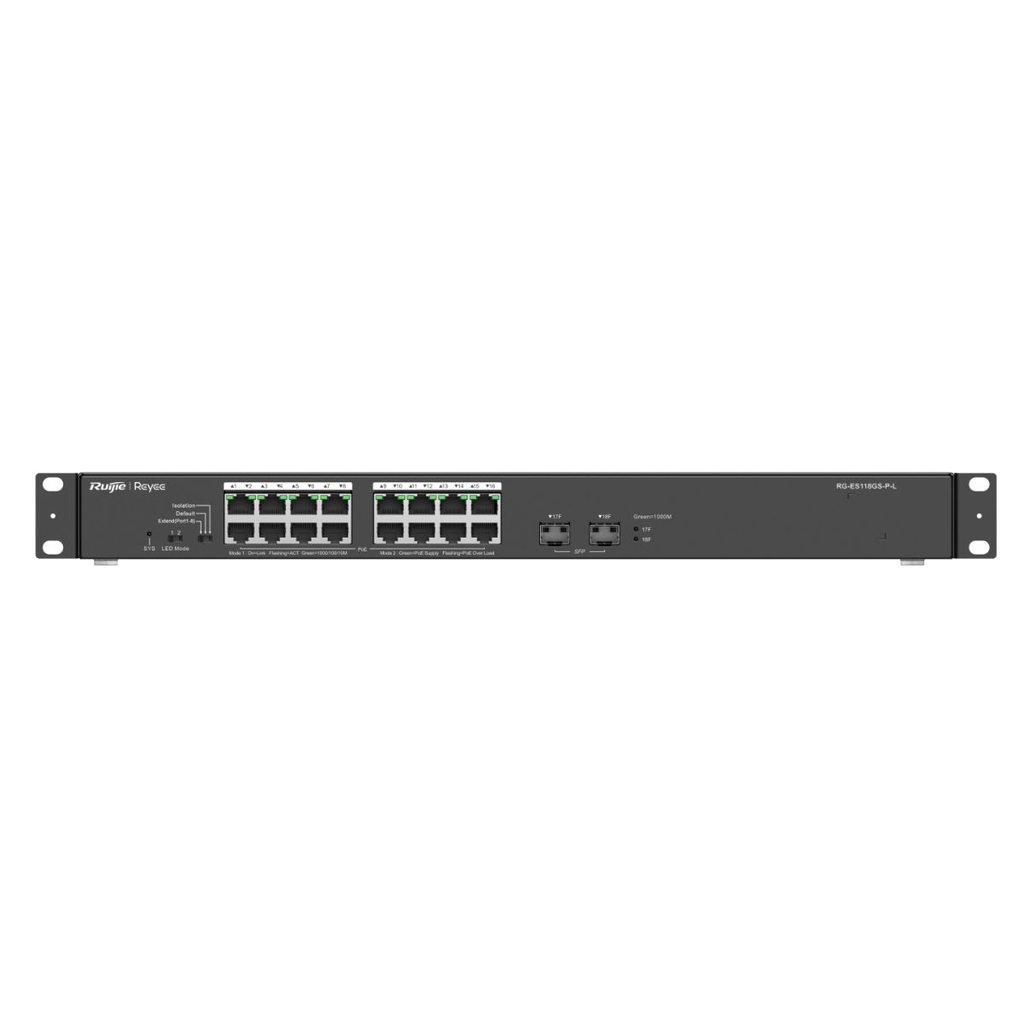Unmanaged switch 16 cổng PoE RUIJIE REEYE RG-ES118GS-P-L