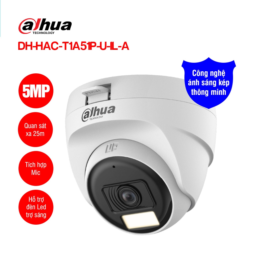 Camera HDCVI 5MP DAHUA DH-HAC-T1A51P-U-IL-A