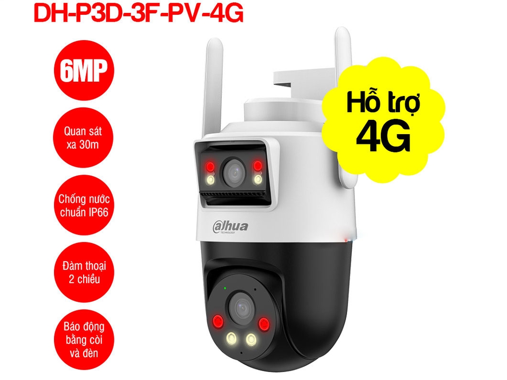 Camera IP 6MP 4G DAHUA DH-P3D-3F-PV-4G
