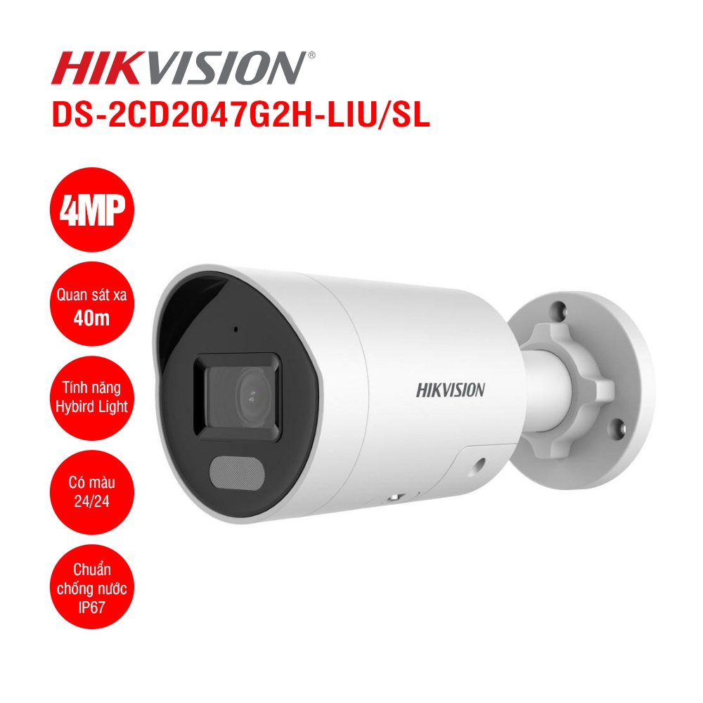 Camera IP Thân Trụ 4MP Hikvision DS-2CD2047G2H-LIU/SL
