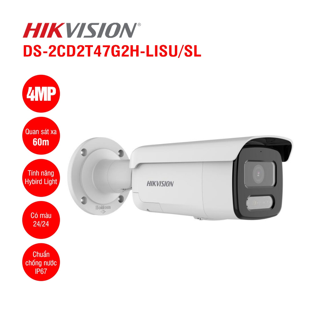 Camera IP Thân Trụ 4MP Hikvision DS-2CD2T47G2H-LISU/SL