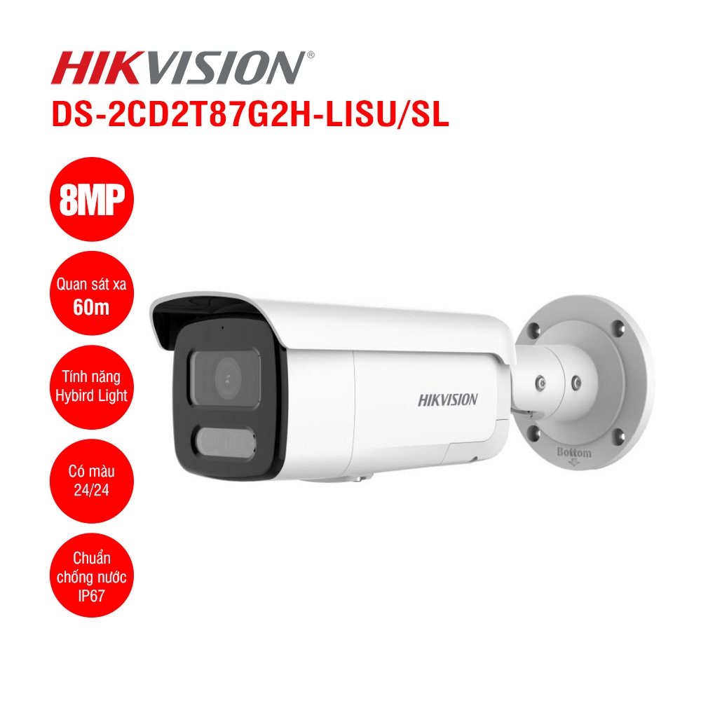 Camera IP Thân Trụ 8MP Hikvision DS-2CD2T87G2H-LISU/SL