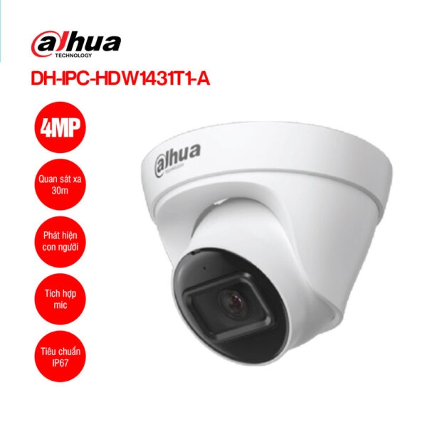 Camera IP Dome 4MP DAHUA DH-IPC-HDW1431T1-A-S4