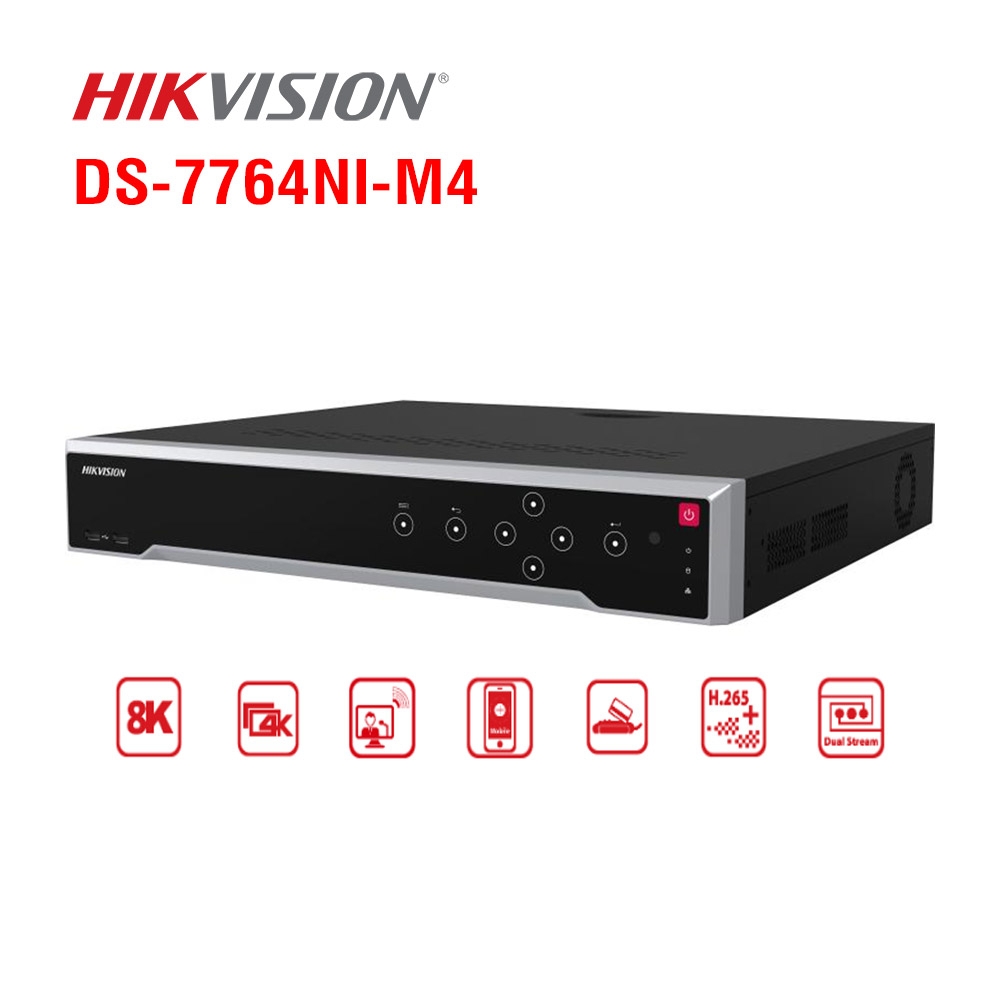 Đầu ghi IP Hikvision 64 kênh cao cấp DS-7764NI-M4, 4HDD