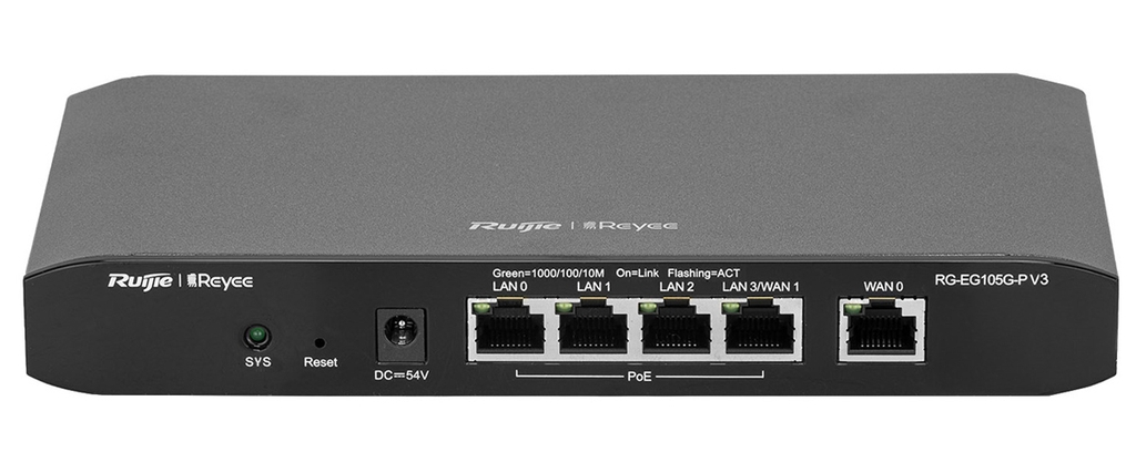 Router cân bằng tải Ruijie Reeye RG-EG105G-P-V3 Tích hợp cấp nguồn POE