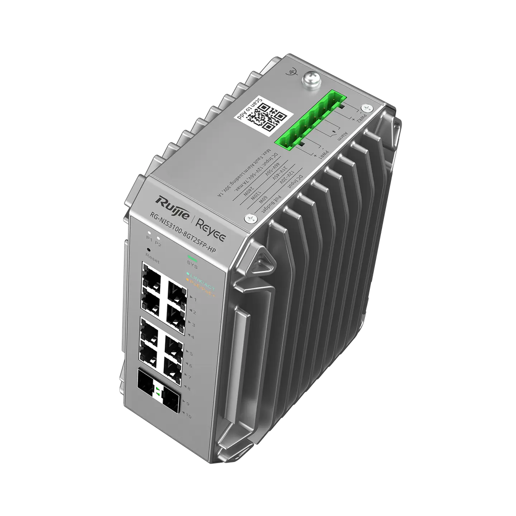 Switch Công nghiệp PoE+ Ruijie Reyee RG-NIS3100-8GT2SFP-HP